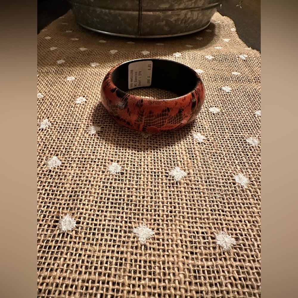 Orange Snake Print Bangle